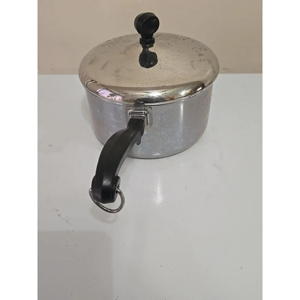 VTG Farberware 2 Qt Saucepan w/ Lid Stainless Steel Aluminum Clad Pot USA Retro